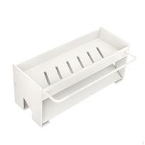 Faucet Drain Rack Drainage Shelf Rustproof Sponge Brush Storage Soap Drainer White With Rod white