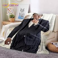 Mads Mikkelsen 3D Aktoriaus Žvaigždės Švelnios Antklodės, Šildanti Pledas Patogi Antklodė Piknikui Lovoms Sofai Namų Miegamajam Dovana Vaikui 75x90cm