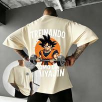 Dragon Ball Z Goku Animacinis Spaudinys Marškinėliai Vyrams ir Moterims 100% Medvilnė Sportiniai Marškinėliai Trumpomis Rankovėmis Su Spaudiniu L black
