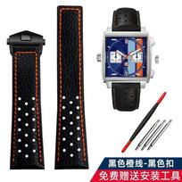Originalios Odos Laikrodžio Apyrankė TAG Heuer MONACO CARRERA CAW211R/P Laikrodžio Dirželis litchi rašto karvės odos Apyrankė vyriška 22mm 22mm gray
