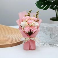 Realistiškos Detalės Muilo Gėlių Puokštė Gėlių Kompozicija Mini Puokštė Motinos Diena 09 beige