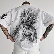 Grafiniai marškinėliai Vyriški Oficialūs Dragon Ball Goku Vasariniai Y2k Drabužiai Medvilniniai Laisvi trumpomis rankovėmis T-shirt Anime Figūrėlė Cosplay M gray