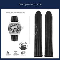 19 mm nailoninė laikrodžio apyrankė su greito atsegimo odine laikrodžio apyranke Cartier ROADSTER w6206018 w6206017 vyriškam riešui Metalinė adapterio apyrankė 20MM width black