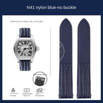 19 mm nailoninė laikrodžio apyrankė su greito atsegimo odine laikrodžio apyranke Cartier ROADSTER w6206018 w6206017 vyriškam riešui Metalinė adapterio apyrankė 20MM width gray
