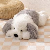 Didelis pliušinis šuo Žaislas Didelis miegantis kimštas Kawaii Ilgaplaukis šuniukas Minkšta pagalvė Gyvūno dovana mergaitės gimtadieniui 50-60cm white