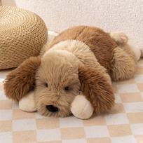 Didelis pliušinis šuo Žaislas Didelis miegantis kimštas Kawaii Ilgaplaukis šuniukas Minkšta pagalvė Gyvūno dovana mergaitės gimtadieniui 50-60cm beige