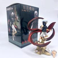 Patvarus Tokyo Ghoul Kaneki Ken animacinis personažas su keičiamu skruzdėlės kaukės veidu, kolekcionuojamas dekoratyvinis elementas anime gerbėjams black