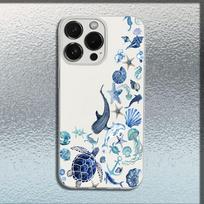 Jūros gyvūnų Jūros vėžlio meno dėklas telefonui iPhone 16,15,14,13,12,11 Plus,Pro,Max,XR,XS,X,Plus,SE,Mini Skaidrus minkštas dėklas iPhoneXSMAX gray