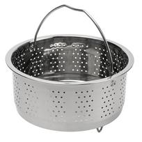 Nerūdijančio plieno garų krepšelis In Stant Pot priedai momentiniam puodui su silikonine rankena, slėginis puodas, ryžių garintuvas gray