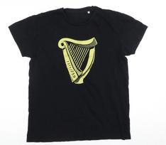 Guinness vyriški juodi M dydžio marškinėliai su grafiniu logotipu M beige