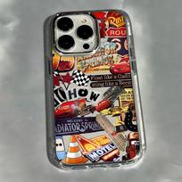 Automobiliai L-Žaibas M-Makvynas Telefono dėklas skirtas Xiaomi Redmi Note A5 A3 15 14 13 14c 13c 12 11 10 9 Pro Plus 4G 5G Skaidrus dangtelis Redmi Note 13 Pro 4G