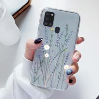 Skirta Samsung Galaxy A21S telefono dėklas Animacinis galinis dangtelis Skaidrus minkštas silikonas Madingas gėlių dėklas Skirta Samsung A 21S a21s Mielas A21S
