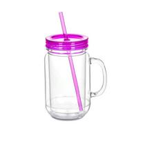 NEW 20 Oz Capacity Snowglobe Tumbler Pre Drilled Hole Clear Snow Globe Cups Double Wall Plastic Mason Jars Gift violetinė