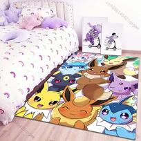 Klasikiniai 17 stilių P-Pokemon Eevee animaciniai kilimai kilimėlis svetainei miegamajam lovos šonui grindų kilimėlis plotas namų dekoras Potdemiel 40x60cm (16x24in) gray