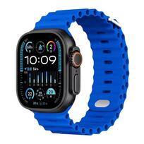 Vandenyno silikoninis dirželis Apple Watch Ultra 3/2 49mm Serijai 11/10 46mm 42mm 9 8 7 45mm 41mm Laikrodžio dirželis iWatch 6 5 SE 44 40mm Dirželis for Ultra 3-2-1 49mm karališkos mėlynos spalvos