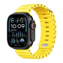 Vandenyno silikoninis dirželis Apple Watch Ultra 3/2 49mm Serijai 11/10 46mm 42mm 9 8 7 45mm 41mm Laikrodžio dirželis iWatch 6 5 SE 44 40mm Dirželis for Ultra 3-2-1 49mm geltona