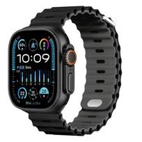 Vandenyno silikoninis dirželis Apple Watch Ultra 3/2 49mm Serijai 11/10 46mm 42mm 9 8 7 45mm 41mm Laikrodžio dirželis iWatch 6 5 SE 44 40mm Dirželis for Ultra 3-2-1 49mm juoda pilka spalva