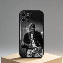 K-Kurt N-Nirvana C-Cobain telefono dėklas iPhone17,16,15,14,13,12 Plus,Max, minkšto silikono juodas dangtelis iPhone16se4 gray