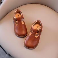 Mažylių odiniai batai Matiniai Mieli Klasikiniai Vaikų Plokščiapadžiai Batai Su T-dirželiu 21-30 Vienspalviai Tuščiaviduriai Unisex Mary Janes Vaikui 23 brown