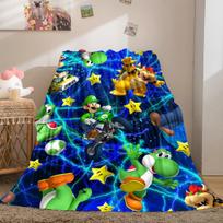 Mario Bros Soft Flannel Blanket Lightweight Cozy Microfiber Blanket for Couch Bed LXR99 75x90cm