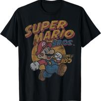 Super Mario Bros.. Nuo '85 m. Vintažinio plakato marškinėliai M įvairiaspalvis