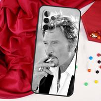 Johnny Hallyday muzikinis dėklas skirtas Samsung Galaxy A54 A34 A14 A51 A71 A12 A22 A32 A52 A13 A23 A33 A53 A73 Coque For Samsung A21S gray
