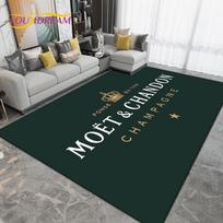 Šampano Moet & Chandon Plotinis kilimas Didelis,Kilimas svetainei, miegamajam, sofos dekoravimui, Virtuvės, vonios neslystantys grindų kilimėliai 70cm by 100cm gray