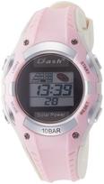 ALIAS Dash Solar Digital Watch Women's Waterproof Multifunction Backlight Urethane Strap ADWW16032SOL17, Black Dial, Pink, 40mm rožinė