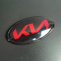 Automobilio priekinio variklio dangčio emblema, galinės bagažinės lipdukas-ženklelis KIA KN K2 K3 K4 K5 Sportage Picanto Sorento Rio Soul Ceed Niro Forte Stinger 13 x 6.5cm raudona juoda spalva