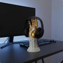 Robotiškos rankos ausinių laikiklis Daugiafunkcis Futuristinis valdiklio laikiklis Unikalus estetinis White Gold gray
