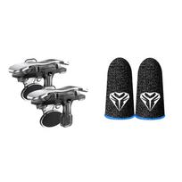 X8 Mobile Game Trigger For PUBG Phone Gaming 6 Finger Trigger Sensitive Shoot Phone Game Trigger L1 R1 Aim Keys Game Controller black