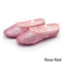 Ballet Dance Shoes Yoga Gym Flat Slippers Glitter Pink Blue Rose Red Colors Ballet Dance Shoes for Children Girls Women Teacher 30 rožinė raudona spalva