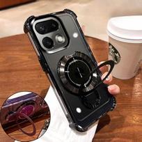 Dėklas Realme 16 Pro Plus Madingas Aukštos kokybės Oro pagalvės Neslystantis Magnetinis Stovas Dangtelis Realme16 Pro Atsparus smūgiams Funda realme 16 Pro juoda