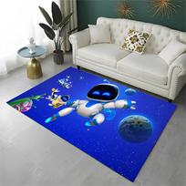 Žaidimas A-Astro Bot Animacinis Robotas Neslystantis Kilimas Svetainei, Miegamajam, Žaidimų Kambariui, Minkštas Kilimas Grindų Kilimėlis Namų Dekoro Kilimas Vaikų Kambariui 40x60cm blue