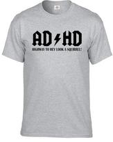 ADHD kelias į žiūrėk, voverė marškinėliai vyriški juokingi ADHD ADSR marškinėliai viršus M white