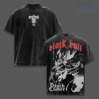 Juodoji dobilė Yami Sukehiro T-shirt Vyrams Drabužiai Vasariniai trumpomis rankovėmis Medvilniniai marškinėliai Viršutiniai drabužiai Skalbtas T-shirt S black