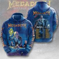 Rock Band Megadeth 3D spausdinimo Hoodie vyrams moterims mados retro y2k grafinis Hoodie bliuzonas vyriški drabužiai vyriškas sportinis kostiumas dovana gerbėjui 5XL gray