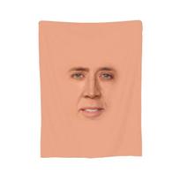 Nicolas Cage Face Throw Blanket Soft Warm Flannel for Bed Living Room Picnic Travel Home Sofa Size: 75*100cm, Weight: 230 GSM brown