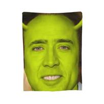 Nicolas Cage Face Throw Blanket Soft Warm Flannel for Bed Living Room Picnic Travel Home Sofa Size: 100*150cm, Weight: 280 GSM