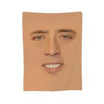 Nicolas Cage Face Throw Blanket Soft Warm Flannel for Bed Living Room Picnic Travel Home Sofa Size: 75*100cm, Weight: 230 GSM