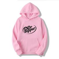 2026 Autumn Warm Dr Pepper Letter Printed Hoodies Street Men Fashion Fleece Sweatshirts Casual Unisex Pullover Tops Fashion Tre S rožinė