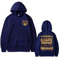 Geriausias Garsus Kanye West The College Dropout Grafikos Gobtuvėlis Vyriški Moteriški Hip Hop Rap Vintage Gobtuvėliai Vyriški Laisvalaikio Per dideli drabužiai S tamsiai mėlyna spalva
