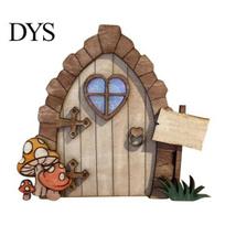 Woodland Nursery Wall Decor Wooden Fairy Door Decor, 2D Gnome Elf Ornament, Bunny Mushroom Hand Indoor Display Ornaments Painted Wood Craft, E