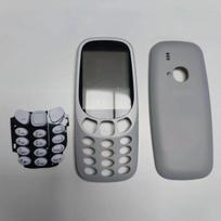 Visas korpusas Nokia 3310 (2G versija) Rėmelis + galinis dangtelis Korpusas su anglišku klaviatūra balta