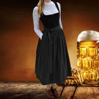 Moteriška vintažinė retro suknelė, universali suknelė darbui, scenos pasirodymams ir Oktoberfest vakarėliui L juoda