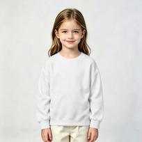 Boys and Girls Long Sleeve Color Hoodie Kids Casual Comfortable Pullover Sweatshirt 140 balta