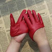 Women Sexy Ds Half Palm Nightclub Pole Dancing Stage Performance Cosplay Party Fashion Personality Hip Hop Pu Leather Gloves One Size brown