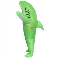 Helovino kūrybiškas Cosplay ryklys pripučiamas kostiumas scenos pasirodymui Child 120-150CM green