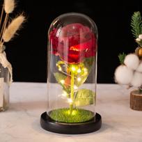 Mažojo princo nemirtinga rožė stiklo gaubte šviesa kūrybiška dovana Motinos dienai Valentino dienai namų dekoro ornamentas Glass dome