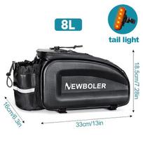 NEWBOLER Hard Shell Bicycle Trunk Bag Large Capacity Waterproof Bike Rear Seat Rack Bag Bike Shoulder Bag For MTB Cycling E-Bike black